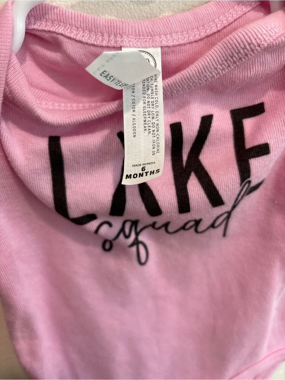 6 month baby girl summer Lake Squad Pink Baby One-Piece Bodysuit